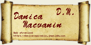 Danica Mačvanin vizit kartica